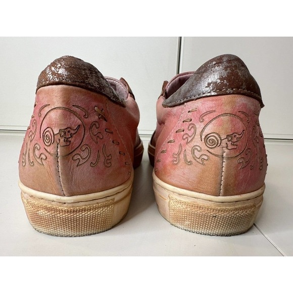 Karma of Charme Naïf Hand Painted Leather Low Top Sneaker Unique Size 40 Women's - Picture 4 of 9